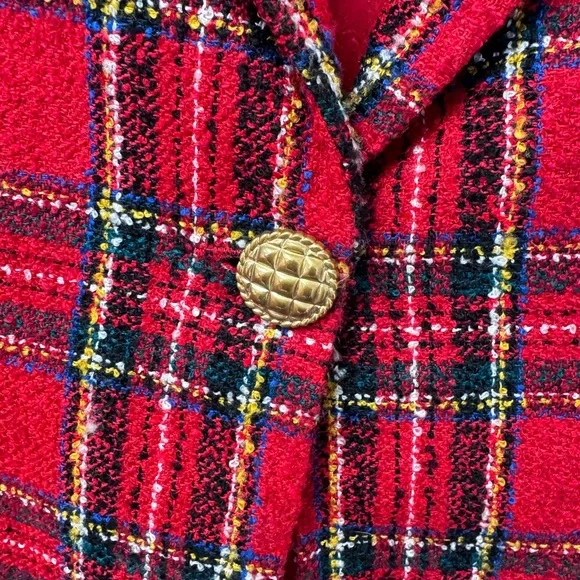 Vintage Bentley red plaid blazer. - Picture 2 of 7